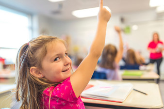 Students raising their hand