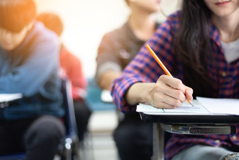 students writing