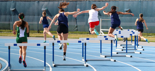 Kids running Hurdles